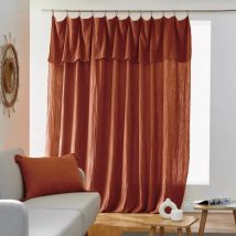 Rideau gaze de coton ajustable (280 x max 300 cm) Gaïa Terracotta