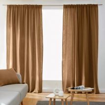 Rideau gaze de coton galon fronceur (180 x 240 cm) Gaïa Camel