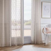 Gardine mit Ösen & Pompons (140 x 240 cm) Emie Beige