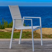 Fauteuil de jardin empilable aluminium Portofino - Blanc