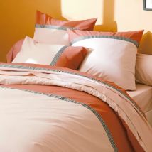 Housse de couette percale de coton (280 x 240 cm) Macassar Cognac