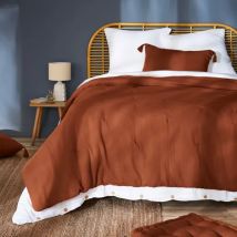 Couvre-lit matelassé gaze de coton (240 x 220 cm) Gaïa Terracotta