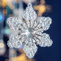 Fleur décorative à suspendre (D9 cm) Cortina Argent