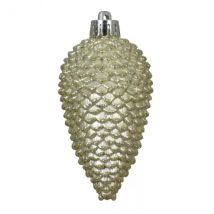 Lot de 6 pommes de pin à suspendre (H8 cm) Alpine Menthe blanche