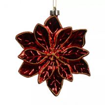 Poinsettia de Noël à suspendre (D14 cm) Incassable Rouge brillant