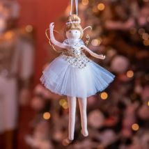 Ange de Noël à suspendre (H20 cm) Danseuse ballerine Dorée