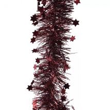 Kerstslinger (D9 cm) sterren Alpine Bordeaux