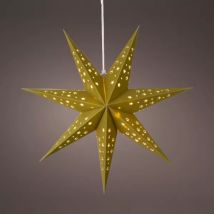 Etoile lumineuse à suspendre (H40 cm) Origami Stella Vert et blanc chaud