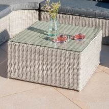 Table basse de jardin carrée résine tressée Calvi - Gris