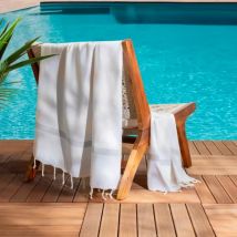 Fouta coton recyclé (100 x 200 cm) Selma Blanche