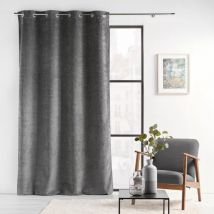 Gordijn met ringen van fluweel (140 x 260 cm) Ziet Antracietgrijs