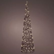 Lichtkegel 160 Micro LED (H90 cm) Gevlochten hars Bruin/Warm wit
