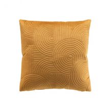 Quadratischer Kissenbezug aus Samt (40 x 40 cm) Kreise Ocker Gelb