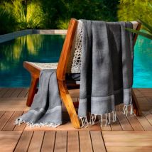 Fouta coton recyclé (100 x 200 cm) Beach Noire