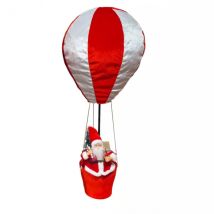 Weihnachtsmann im Heißluftballon (H97 cm) À l'aventure Weiß und Rot