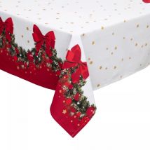 Nappe de Noël rectangulaire coton (140 x 360 cm) Guirlande Festive