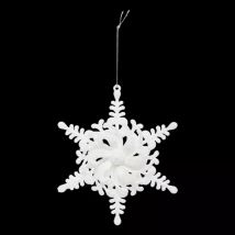 Kerstophanging (D12 cm) Sneeuwster Wit Glitterend