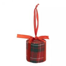 Kerstophanging (H6 cm) Geschenk in tartan stof