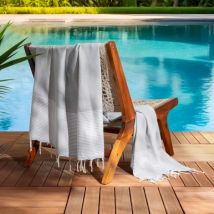 Fouta coton recyclé (100 x 200 cm) Océane Grise