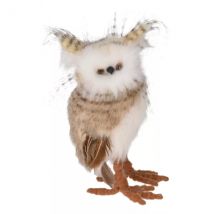 Kerstuil om neer te zetten (H18 cm) Hector zacht verenkleed