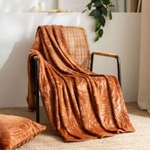 Kuscheldecke aus Flanell (125 x 150 cm) Flore Kupferfarben