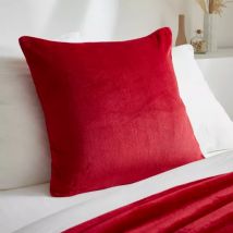 Housse de coussin carrée flanelle (60 x 60 cm) Didou Rouge