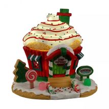 Beleuchtetes batteriebetriebenes Lemax Weihnachtsdorf Peppermint Cottage