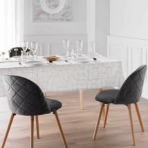 Rechthoekig Kersttafelkleed anti-vlek (140 x 240 cm) Luxor Wit en goud