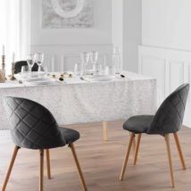 Rechthoekig Kersttafelkleed vlekbestendig (140 x 240 cm) Mikado Wit en goud