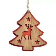 Houten kerstboom om op te hangen (H12 cm) Bosrendier