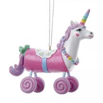 Weihnachtsanhänger (H8 cm) Glitzernde Einhorn Mehrfarbig