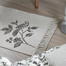 Katoenen tapijt (60 x 90 cm) Clarine Crèmewit