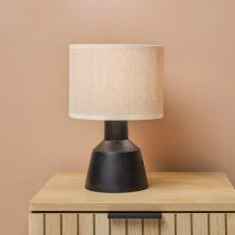 Tafellamp in cement (H29 cm) Portland Zwart en Beige