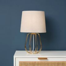 Tafellamp van metaal (H41 cm) Lucioles Beige en goudkleurig