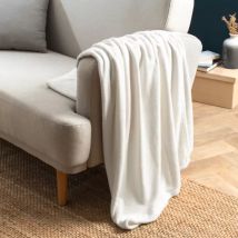 Plaid doux flanelle (130 x 180 cm) Didou Ivoire