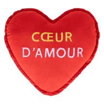 Coussin cœur enfant coton (40 cm) Amour Rouge
