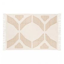 Geborduurd katoenen tapijt (120 x 170 cm) Inuit Dreams Ecru