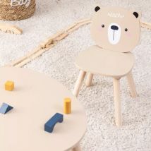 Chaise enfant bois (H46 cm) Douceur Ourson Beige