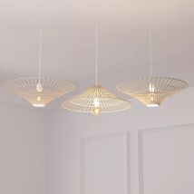 Omkeerbare bamboe hanglamp (D56 cm) Mahé Beige