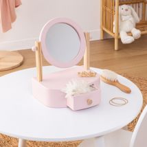 Coiffeuse à poser enfant bois (H28 cm) Louna Rose