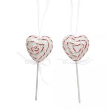 Set van 2 hangende zuigflessen (H11 cm) Zoet en glitterhart