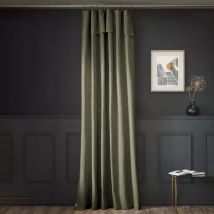 Rideau coton ajustable (140 x max 270 cm) Sixtine Vert romarin
