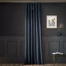 Verstelbaar katoenen gordijn (140 x max 270 cm) Sixtine Nachtblauw