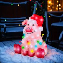 Cochon lumineux 100 LED (H41 cm) Baby Gaston Multicolore