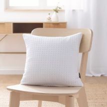 Housse de coussin carrée coton nid d'abeille (40 x 40 cm) Maya Blanche