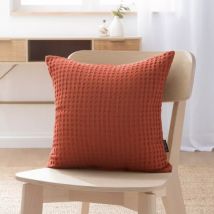Housse de coussin carrée coton nid d'abeille (40 x 40 cm) Maya Terracotta