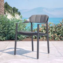 2er Set Gartenstühle Aluminium Monte Carlo - Anthrazitgrau