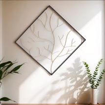 Décoration murale en métal (H49,5 cm) Arbre contemporain Noir et doré
