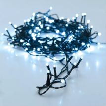 Lichtslinger op batterijen 3,5 m 48 LED zwart snoer Luxe Koud Wit