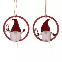 2er Set Weihnachtswichtel zum Aufhängen (D9 cm) sucre d'orge